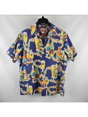RJC Shirt Mens Large Multi Beers Hawaiian S/S Button Up